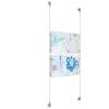 (2) 17'' Width x 11'' Height Clear Acrylic Frame & (2) Aluminum Clear Anodized Adjustable Angle Signature Cable Systems with (8) Single-Sided Panel Grippers