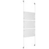 (3) 17'' Width x 11'' Height Clear Acrylic Frame & (2) Aluminum Clear Anodized Adjustable Angle Signature Cable Systems with (12) Single-Sided Panel Grippers
