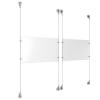 (2) 17'' Width x 11'' Height Clear Acrylic Frame & (4) Aluminum Clear Anodized Adjustable Angle Signature Cable Systems with (8) Single-Sided Panel Grippers