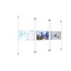 (3) 17'' Width x 11'' Height Clear Acrylic Frame & (6) Aluminum Clear Anodized Adjustable Angle Signature Cable Systems with (12) Single-Sided Panel Grippers