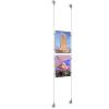 (2) 8-1/2'' Width x 11'' Height Clear Acrylic Frame & (2) Aluminum Clear Anodized Adjustable Angle Signature Cable Systems with (8) Single-Sided Panel Grippers