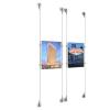 (2) 8-1/2'' Width x 11'' Height Clear Acrylic Frame & (4) Aluminum Clear Anodized Adjustable Angle Signature Cable Systems with (8) Single-Sided Panel Grippers