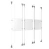 (3) 8-1/2'' Width x 11'' Height Clear Acrylic Frame & (6) Aluminum Clear Anodized Adjustable Angle Signature Cable Systems with (12) Single-Sided Panel Grippers