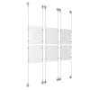 (6) 8-1/2'' Width x 11'' Height Clear Acrylic Frame & (6) Aluminum Clear Anodized Adjustable Angle Signature Cable Systems with (24) Single-Sided Panel Grippers
