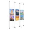 (6) 8-1/2'' Width x 11'' Height Clear Acrylic Frame & (6) Aluminum Clear Anodized Adjustable Angle Signature Cable Systems with (24) Single-Sided Panel Grippers