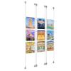 (9) 8-1/2'' Width x 11'' Height Clear Acrylic Frame & (6) Aluminum Clear Anodized Adjustable Angle Signature Cable Systems with (36) Single-Sided Panel Grippers