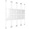 (8) 8-1/2'' Width x 11'' Height Clear Acrylic Frame & (8) Aluminum Clear Anodized Adjustable Angle Signature Cable Systems with (32) Single-Sided Panel Grippers