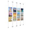 (12) 8-1/2'' Width x 11'' Height Clear Acrylic Frame & (8) Aluminum Clear Anodized Adjustable Angle Signature Cable Systems with (48) Single-Sided Panel Grippers