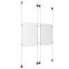 (2) 11'' Width x 17'' Height Clear Acrylic Frame & (4) Aluminum Chrome Polished Adjustable Angle Signature Cable Systems with (8) Single-Sided Panel Grippers