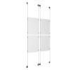 (4) 11'' Width x 17'' Height Clear Acrylic Frame & (4) Aluminum Chrome Polished Adjustable Angle Signature Cable Systems with (16) Single-Sided Panel Grippers