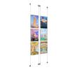 (6) 11'' Width x 17'' Height Clear Acrylic Frame & (4) Aluminum Chrome Polished Adjustable Angle Signature Cable Systems with (24) Single-Sided Panel Grippers