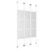 (9) 11'' Width x 17'' Height Clear Acrylic Frame & (6) Aluminum Chrome Polished Adjustable Angle Signature Cable Systems with (36) Single-Sided Panel Grippers