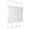 (12) 11'' Width x 17'' Height Clear Acrylic Frame & (8) Aluminum Chrome Polished Adjustable Angle Signature Cable Systems with (48) Single-Sided Panel Grippers