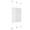 (4) 11'' Width x 17'' Height Clear Acrylic Frame & (3) Aluminum Chrome Polished Adjustable Angle Signature Cable Systems with (8) Single-Sided Panel Grippers (4) Double-Sided Panel Grippers