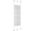 (8) 11'' Width x 17'' Height Clear Acrylic Frame & (3) Aluminum Chrome Polished Adjustable Angle Signature Cable Systems with (16) Single-Sided Panel Grippers (8) Double-Sided Panel Grippers