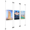 (1) 11'' Width x 17'' Height Clear Acrylic Frame & (1) Aluminum Chrome Polished Adjustable Angle Signature Cable Systems with (2) Single-Sided Panel Grippers (2) Double-Sided Panel Grippers