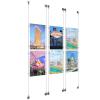 (2) 11'' Width x 17'' Height Clear Acrylic Frame & (1) Aluminum Chrome Polished Adjustable Angle Signature Cable Systems with (4) Single-Sided Panel Grippers (4) Double-Sided Panel Grippers