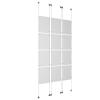 (4) 11'' Width x 17'' Height Clear Acrylic Frame & (1) Aluminum Chrome Polished Adjustable Angle Signature Cable Systems with (8) Single-Sided Panel Grippers (8) Double-Sided Panel Grippers