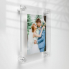 (2) 	13-1/2'' x 16-1/2'' Clear Acrylics , Pre-Drilled With Polished Edges (Thick 1/8'' each), Wall Frame with (4) 5/8'' x 1/2'' Silver Anodized Aluminum Standoffs includes Screws and Anchors