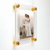 (2) 13-1/2'' x 19-1/2'' Clear Acrylics , Pre-Drilled With Polished Edges (Thick 3/16'' each), Wall Frame with (4) 5/8'' x 3/4'' Gold Anodized Aluminum Standoffs includes Screws and Anchors